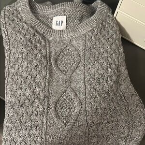 GAP Heather Gray Textured Sweater